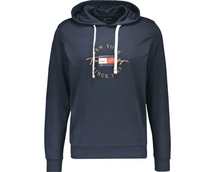 Tommy Hilfiger Logo FT Herren-Hoodie L, dunkelblau