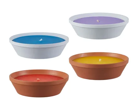 Tonschale mit Citronella-Kerze
