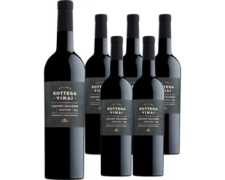 Trentino DOC Cabernet Sauvignon Bottega Vinai Cavit 6x 75cl (2021) – Rotwein, Italien (0.75l)