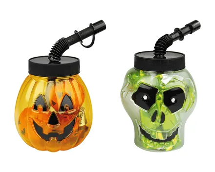 Trinkbecher Kürbis/Totenkopf