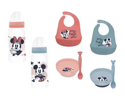 Trinkflasche/Lätzchen/Geschirr-Set