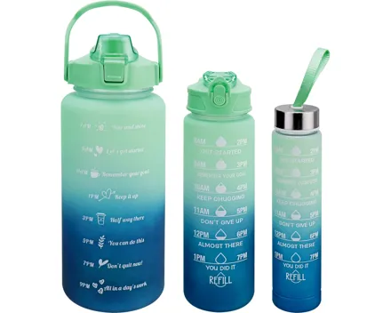 Trinkflaschen hellgrün, 3 Stück