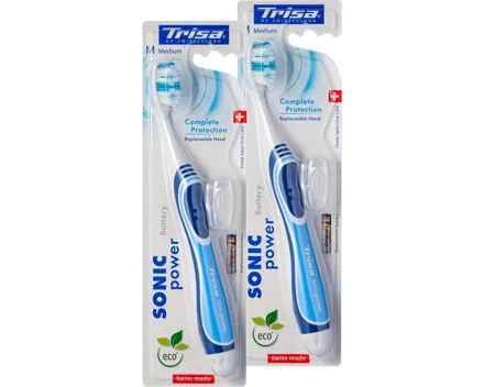 Trisa Sonicpower Elektrische Zahnbürste Battery Complete Protection 2x 1ST