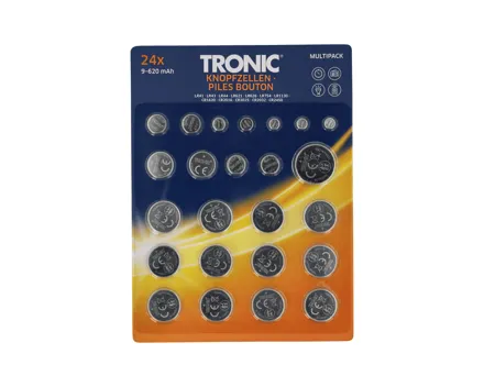 TRONIC Knopfzellen, 24er-Set