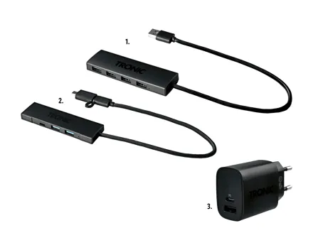 Tronic USB-Hub/Schnellladegerät