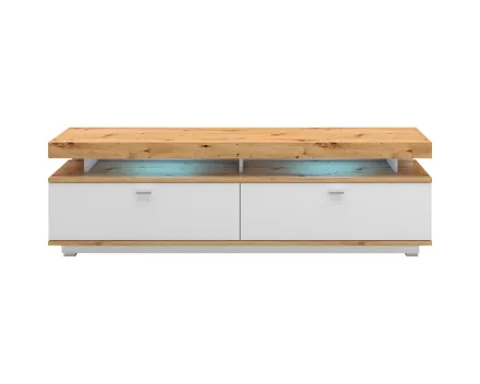 TV-Möbel Corso Melamin weiss Artisan 190 x 58 x 50 cm, inkl. LED