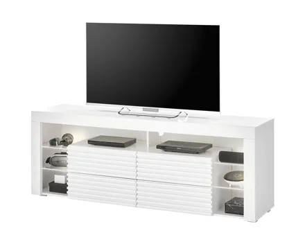 TV-Möbel Goal 2.0 Dekor weiss, 179 x 66 x 44 cm, mit Lamellenfront