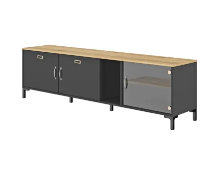 TV-Möbel Manchester Dekor schwarz 190 x 54 x 40.5 cm