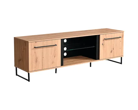 TV-Möbel Sardinia Melamin Artisan schwarz 171 x 54 x 42 cm