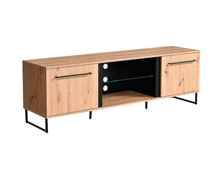 TV-Möbel Sardinia Melamin Artisan schwarz 171 x 54 x 42 cm