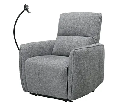 TV-Sessel Chloe grau elektrische Relaxfunktion, mit Handyarm und USB-C Anschluss