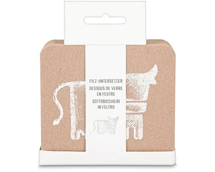 Untersetzer Kuh Filz 10x10cm 6 Stück