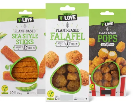 V-Love-Fisch- und -Fleisch-Alternativen, gekühlt