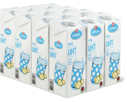 Valflora Milch Drink UHT, IP-SUISSE, 12er-Pack