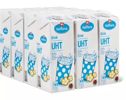 Valflora-Milch Drink UHT oder -Vollmilch UHT, IP-SUISSE