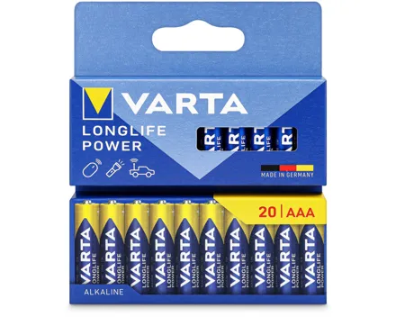 Varta Batterien Longlife Power Aaa/Lr03 20 Stück