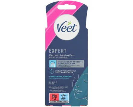 Veet Expert Kaltwachsstreifen Gesicht, 20 Stück