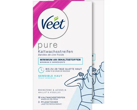 Veet Kaltwachsstreifen Bikini+Achseln 2 x 16 Stück