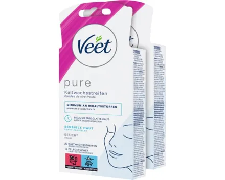 Veet Kaltwachsstreifen Gesicht 2 x 20 Stück