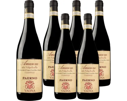 Veneto Docg Amarone Valpolicella Classico Paerno Alberto Vaona 6x 75cl (2018) – Rotwein, Italien (0.75l)