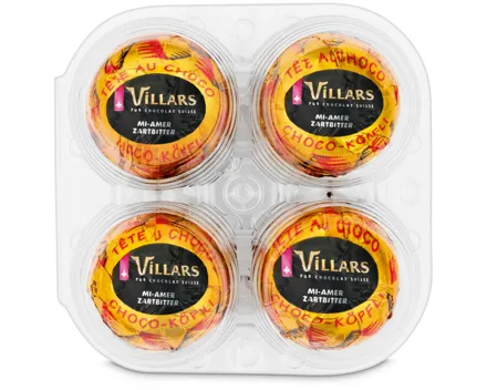 Villars Choco-Köpfli zartbitter 4x30g