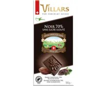 Villars Tafelschokoladeschokolade 70% dunkel mit Stevia