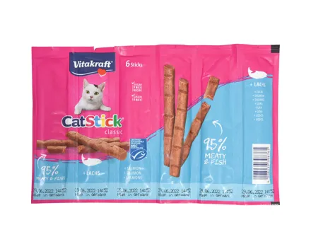 Vitakraft Cat-Stick mini Lachs und Forelle, 5 x 6 Stück
