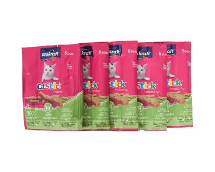 Vitakraft Cat Sticks Multipack Huhn/Katzengras 5 x 6 Stück