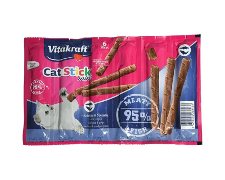 Vitakraft Cat Sticks Multipack Kabeljau + Seelachs 5x6 Stück