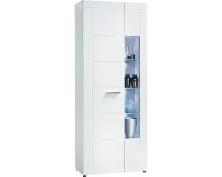 Vitrine Atlantis Dekor MDF weiss 75 x 194 x 40 cm
