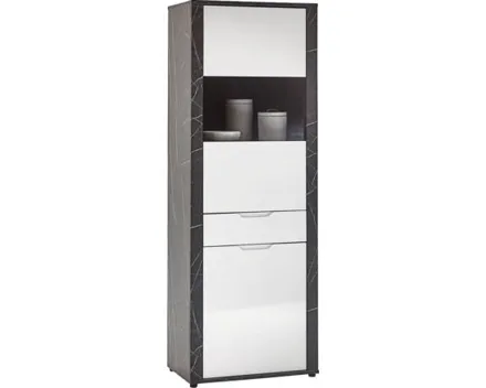 Vitrine Kos MDF Marmor schwarz 68 x 189 x 40 cm