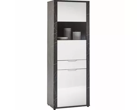 Vitrine Kos MDF Marmor schwarz 68 x 189 x 40 cm