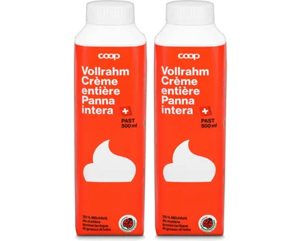 Vollrahm 35% Milchfett pasteurisiert IP-Suisse 2x 500ml