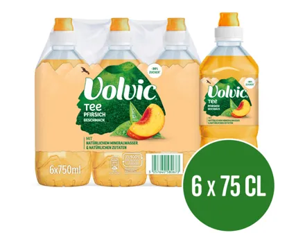 Volvic Tee mit Pfirsich-Geschmack 6x75cl