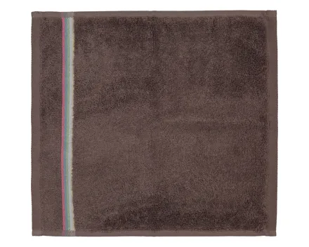 Vossen Waschlappen 30 x 30 cm mit Flachbordüre dunkelbraun