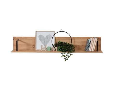Wandboard Sardinia Melamin Artisan schwarz 138 x 24 x 21 cm