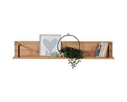 Wandboard Sardinia Melamin Artisan schwarz 138 x 24 x 21 cm