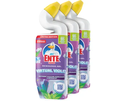 WC Ente Reinigungsgel Virtual Violet 3 x 750 ml