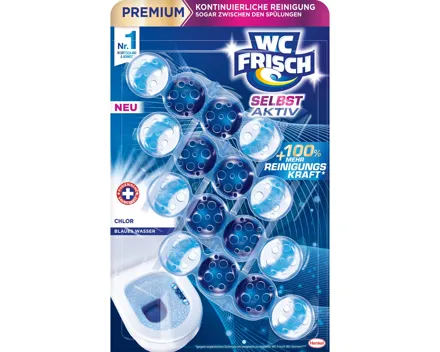 WC Frisch Einhänger Blau Kraft Aktiv Chlor 4 x 50 g