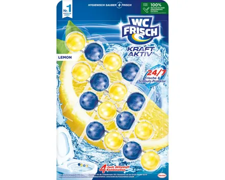 WC Frisch Einhänger Kraft Aktiv Lemon 4 x 50 g