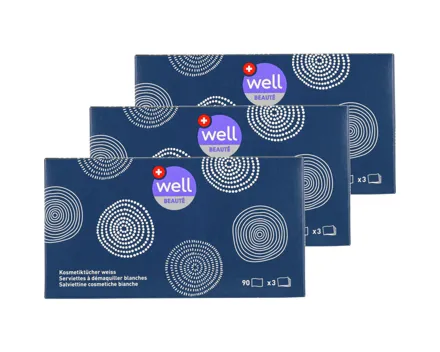 Well Kosmetiktücher FSC 90 Stück 3-lagig 3x 90St