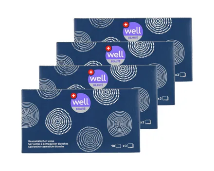Well Kosmetiktücher FSC 90 Stück 3-lagig 4x 90St