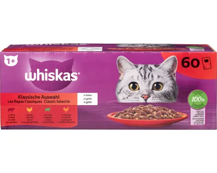 Whiskas Katzenfutter 1+ Klassische Auswahl in Gelée