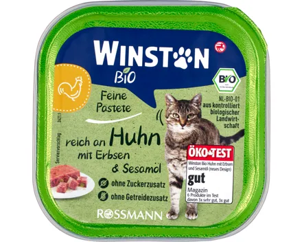 Winston Bio Katzenfutter Huhn mit Erbsen und Sesamöl