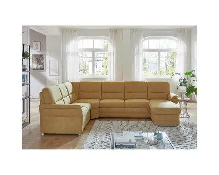 Wohnlandschaft Jena Stoff curry, Ottomane links