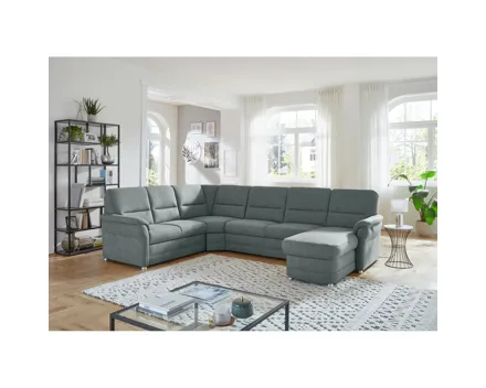Wohnlandschaft Jena Stoff steel, Ottomane links