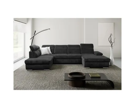 Wohnlandschaft Palma III Stoff anthrazit, Récamiere links