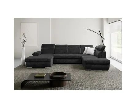 Wohnlandschaft Palma III Stoff anthrazit, Récamiere rechts