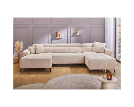 Wohnlandschaft Ultima Flachgewebe Terra/Beige meliert
