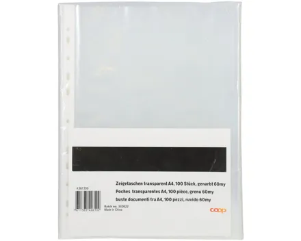 Zeigetaschen A4 genarbt 60my 100 Stück